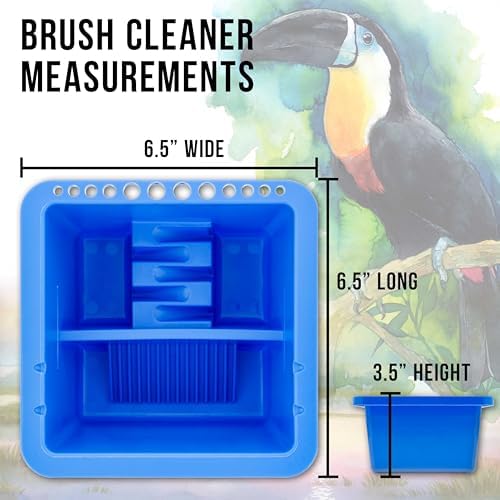 U.S. Art Supply 12-Hole Multi-Function Plastic Paint Brush Cleaner Set - Image 4
