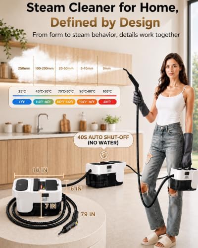 GEVOLCM Steam Cleaner, 3 Level Adjustable Handle - Image 4