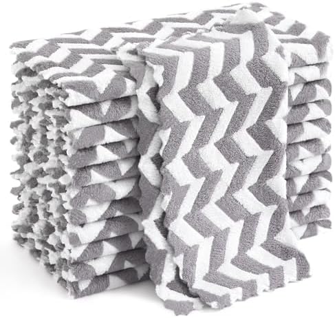 Homaxy 12 Pack Irregular Waves Kitchen Dish Cloths, 10 x 10 inches by Homaxy