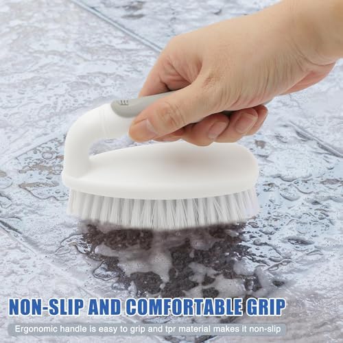 Heavy Duty Scrub Brush with Stiff Bristles 2 Pack Gray - Image 3