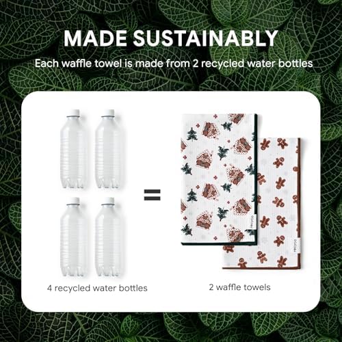 RECYCO Christmas Waffle Kitchen Towel Set of 2 - Image 5