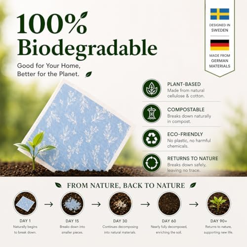 10 Pcs Leaf Print Swedish Dishcloths - Image 5