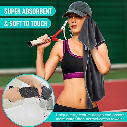 SINLAND Microfiber Gym Towels, Workout Sweat Towel 16x32In - Image 4