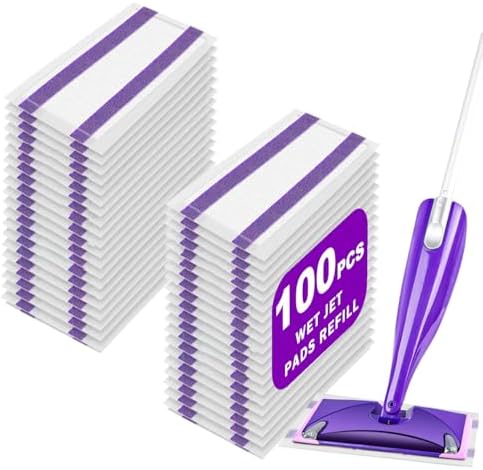 Disposable WetJet Pads Refills for Swiffer WetJet Mop, Thickened 100 Count by ShuYuan