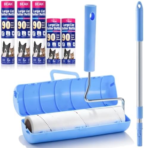 BEAH Large Lint Roller for Pet Hair Extra Sticky, 9.45''Pet Hair Removal Tool by BEAH