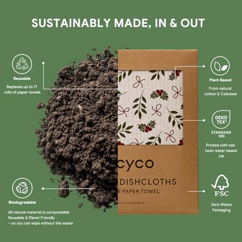 RECYCO 4 Pack Christmas Swedish Dishcloths - Image 3
