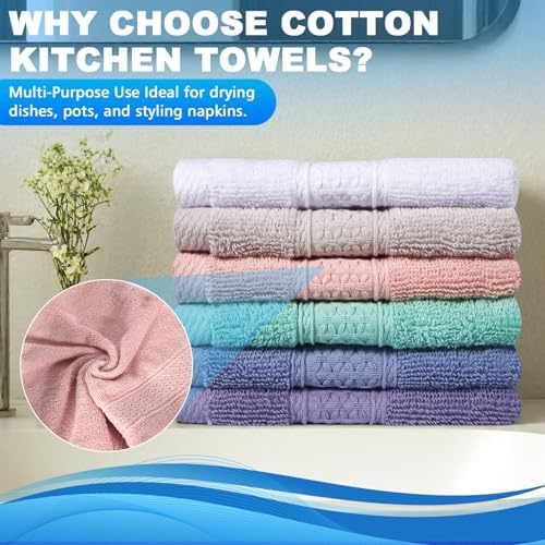 6 Pack Washcloths, 100% Cotton Wash Cloths, 13x13 Inch Multicolor - Image 3