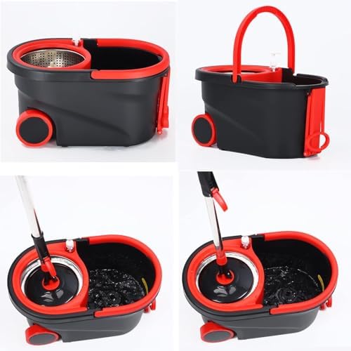 Spin Mop and Bucket Set with Wringer, Mop Bucket Set with Wheels, with 3 - Image 3