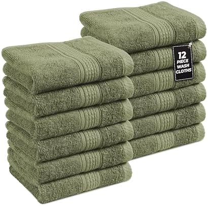 LANE LINEN Soft Washcloths 100% Cotton 12 Pack Soft Absorbent by LaneLinen