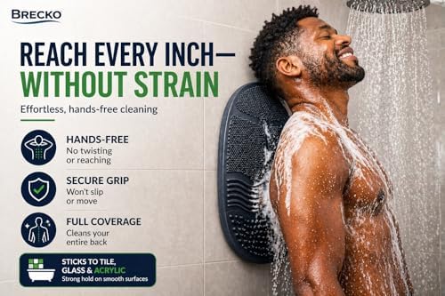 Brecko™ Back Scrubber – Hands-Free Shower Back Cleaner, Wall Mounted Silicone - Image 4