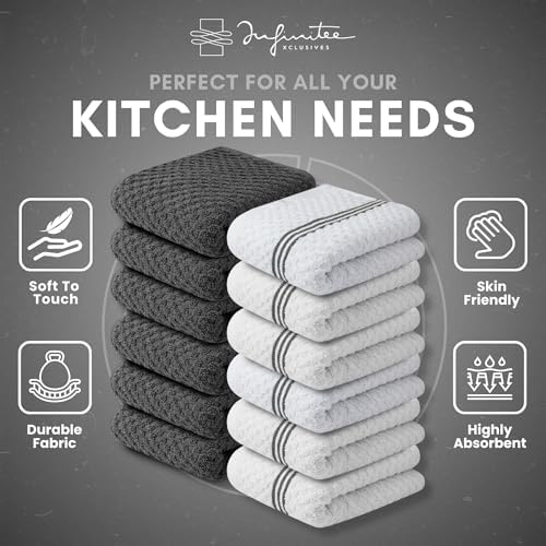 Infinitee Xclusives Kitchen Towels -12 Pack - Image 5