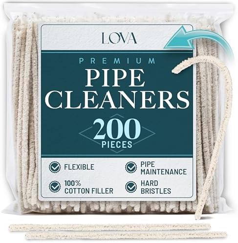 Pipe Cleaners Bulk 200 Pack – LOVA Hard Bristle, 6 Inch, Steel Wire Core – Pipe by Lova