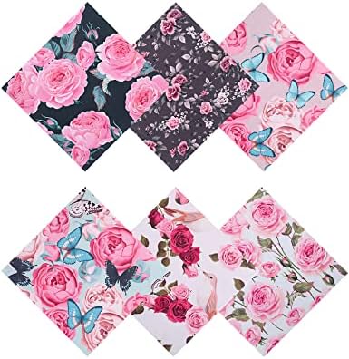 6PCS Thickened Microfiber Eyeglass Cleaning Cloths, Peony Floral Pattern by BszykzDXI