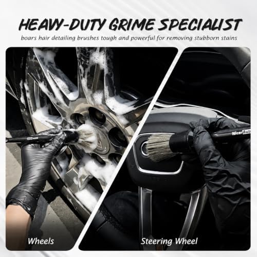 8PCS Car Detailing Brush Set, Mixed Bristles Soft Detail Brushes - Image 5
