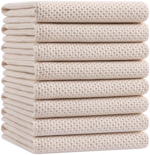 Homaxy 100% Cotton Oversized Waffle Weave Kitchen Towels 8-Pack by Homaxy