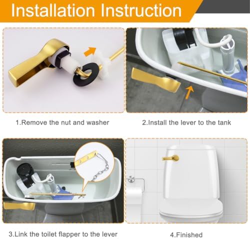 Hibbent Universal Metal Front Mount Toilet Handle Replacement Kit - Image 6