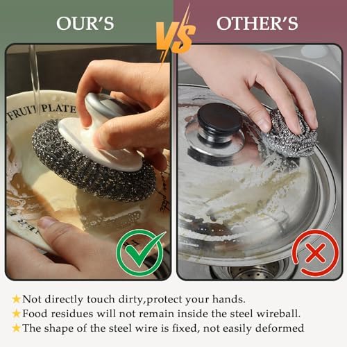 2 Pack Stainless Steel Wool Scrubber, Scrubbing Scouring Pad, Steel Wool - Image 3