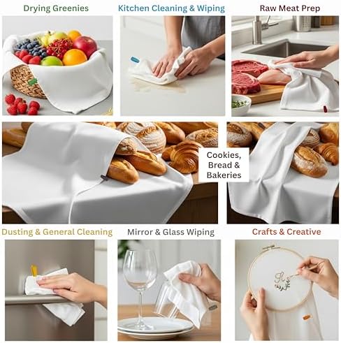 7-Pack Flat Flour Sack Towels – 100% Cotton Kitchen Dish & Tea Towels - Image 2