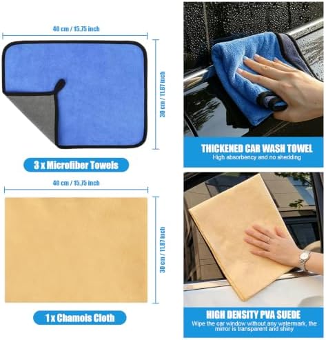 Car Cleaning Kit – MicrofiberTowels & Chamois Cloth - Image 2