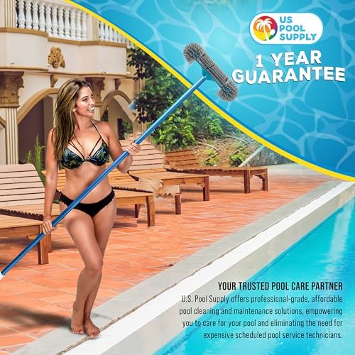 U.S. Pool Supply 15" Pool Brush Head Round Hemispherical Ends Inground Pool - Image 6