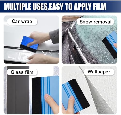 4 Inch Plastic Felt Edge Squeegee, Mini Squeegee Car Window Film Tinting Tool - Image 6