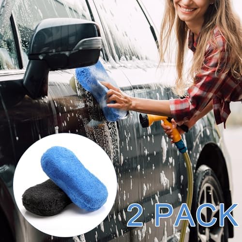2 Pcs Large Microfiber Car Wash Sponges, 8.9 x 4.7 Inch - Image 6