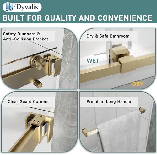 55-60" W x 72" H Frameless Double Sliding Shower Door - Image 5