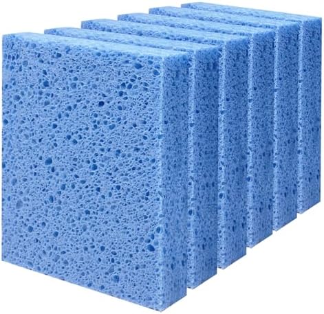 6 Pack Biodegradable Natural Kitchen Sponge Dish Sponges, Large Size by Mainlyrunmakeupsuppliers