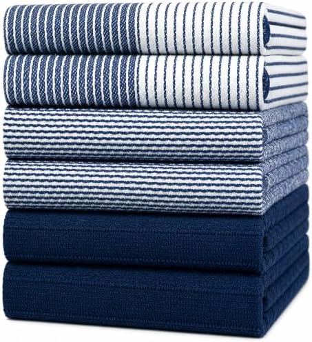 Premium Kitchen Towels 6 Pack 100% Cotton by BumbleTowels