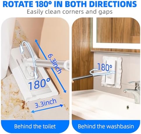 Quick-Clamp Mini Mop Touchless Automatic Gripping Duster, 10 Reusable Cloth - Image 4