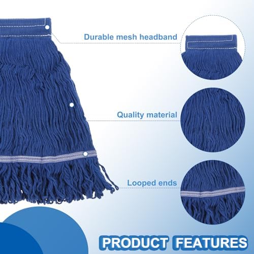 uxcell 6Pcs Commercial Mop Head Replacement, Cotton String Mop Head, Wet - Image 3
