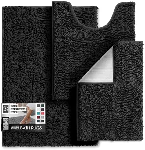 Hearth & Harbor Bathroom Rugs, Chenille Bath Mat by HearthHarbor