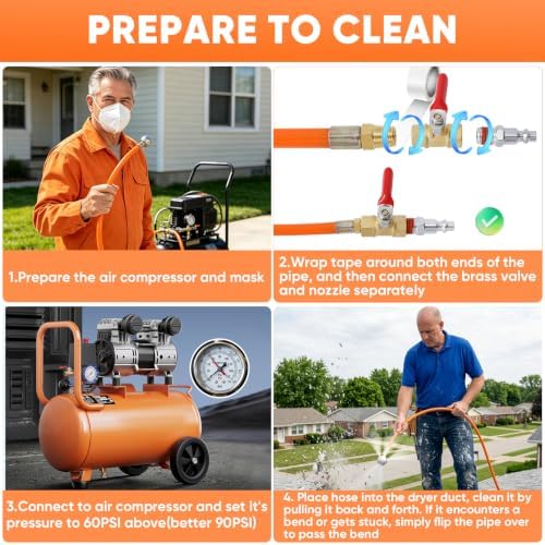 23FT Pneumatic Dryer Vent Cleaner Kit - Image 2
