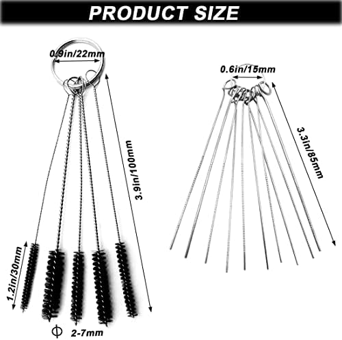 21 Pieces Nylon Mini Cleaning Brush Set Metal Straws Air Brush Spray Gun - Image 5