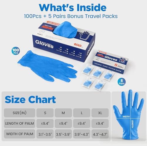 5 Mil Disposable Nitrile Gloves Large - Image 2