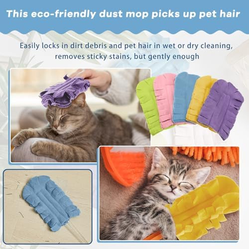 12 Pcs Reusable Duster Refills Washable Pads, Rainbow Colors - Image 3