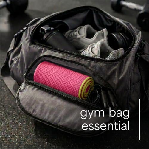 S&T INC. Microfiber Gym Towels, 3 Pack, Honeycomb Brights - Image 3