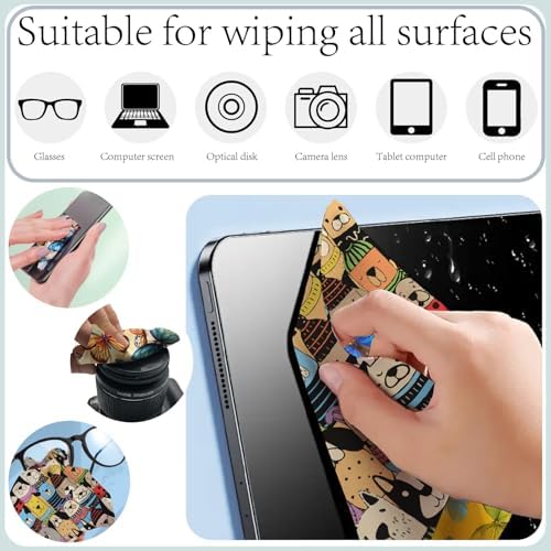 CREATCABIN 6Pcs Glasses Cleaning Cloth Microfiber Lens Cleaning Cloths Reusable - Image 5