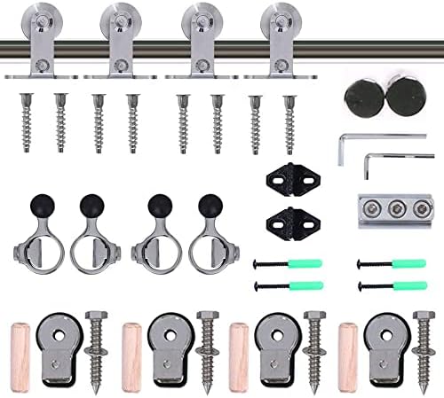 TSMST 9.6FT Sliding Barn Door Hardware Kit, Top Mount Stainless Steel Heavy - Image 5