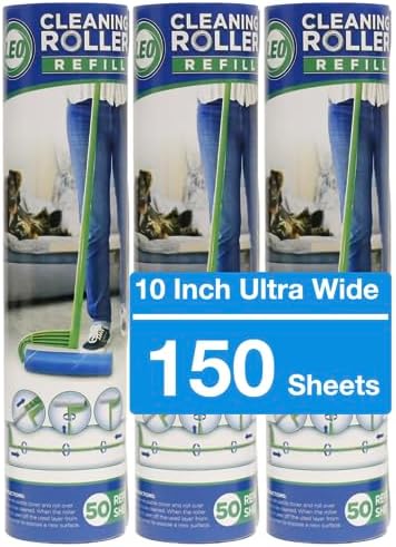 Leo 10-Inch Wide Lint Roller Refills, 3 Rolls by Leo