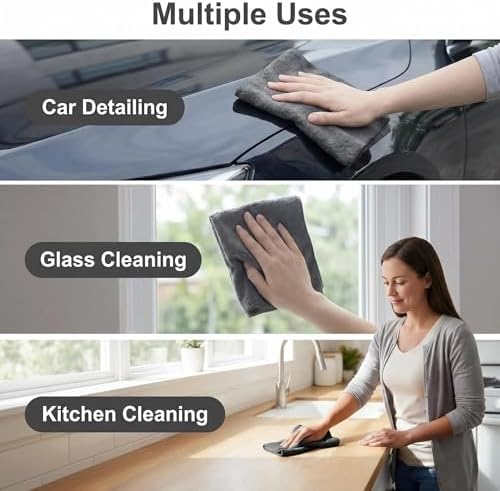 10 Packs Thickened Magic Microfiber Cloth Cleaning Glass Reusable Thicken - Image 3
