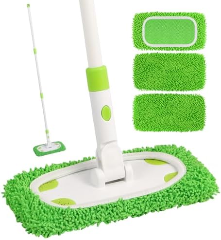 Sweeper Mop System with 3 Reusable Microfiber Mop Pads by ZHAYAO