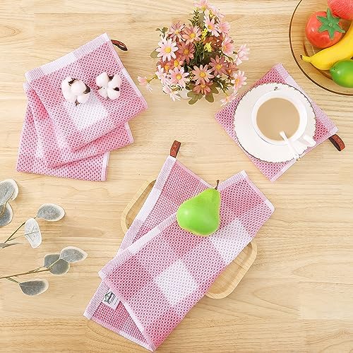 Homaxy 100% Cotton Check 6 Pack Dish Cloths - Image 6