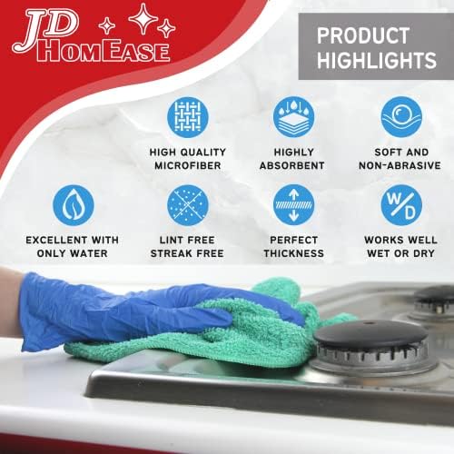 Microfiber Cleaning Cloths, 48 Pack, All-Purpose, Highly Absorbent, Washable - Image 4