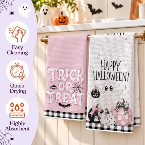 Cute Ghost Halloween Kitchen Towels Set of 2 - Image 5
