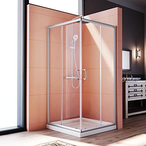 ELEGANT Corner Shower Enclosure 34'' D. x 34'' W. x 72'' H., Double Sliding by ELEGANT
