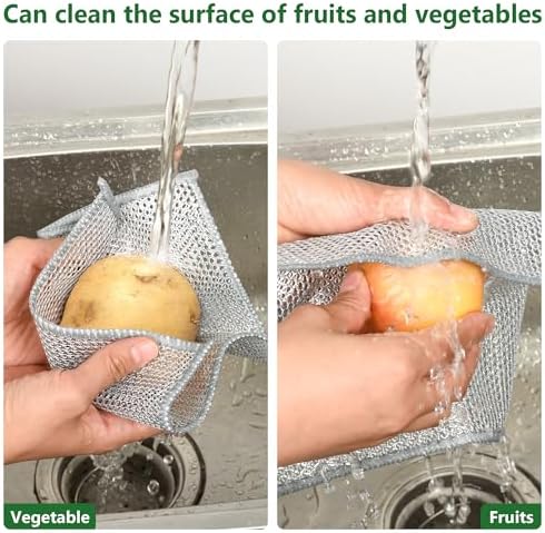 6PCS Double-Layer Wire Dishcloth, Non-Scratch Wire Dishwashing Rags - Image 3