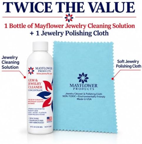 Ultrasonic Jewelry Cleaner Solution and Polish Cloth - Image 6
