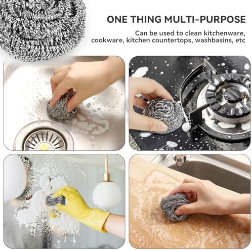 10 Pcs Metal Kitchen Scrubbing Pads Scrubs - Image 6
