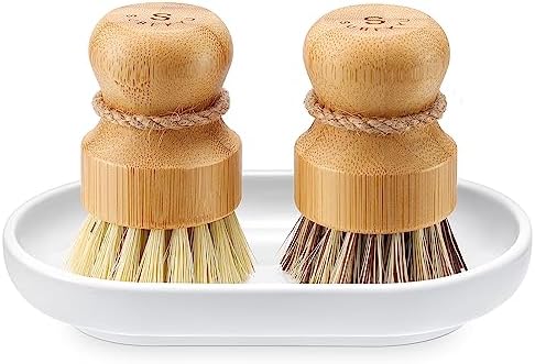 SUBEKYU Bamboo Dish Scrub Brush, Produce Brush, 2 Pack by SUBEKYU